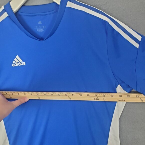 ADIDAS Mens Jersey Large Condivo 22‎ Soccer Aeroready Moisture Wicking Logo Blue - Picture 6 of 12